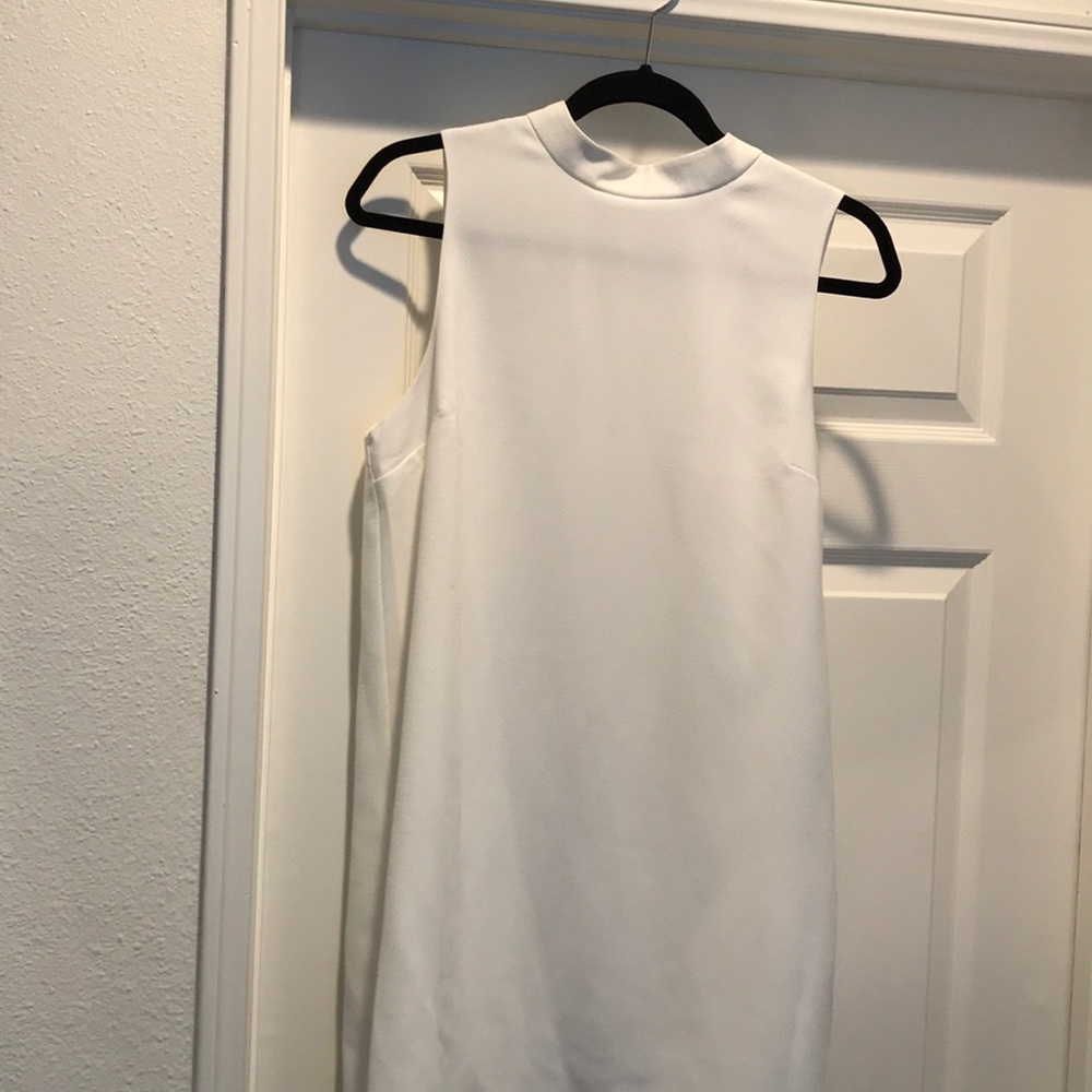 White turtle neck dress